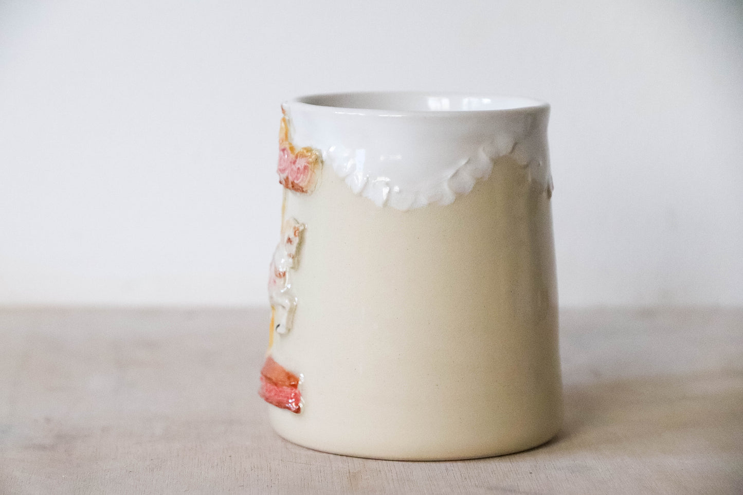 Pink Carousel Medium Stoneware Mug