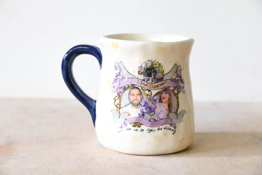 Navy Wedding Butterfly Tulip Mug