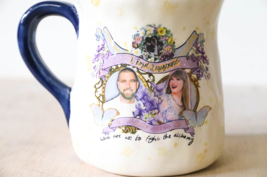 Navy Wedding Butterfly Tulip Mug