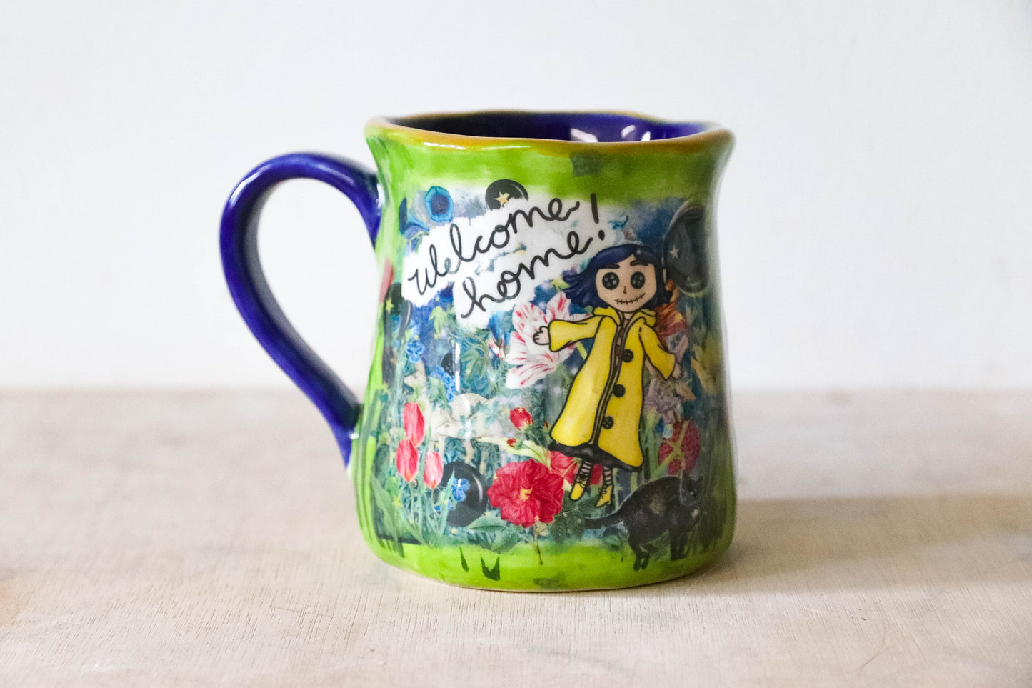 Green Blue Coraline Tulip Mug