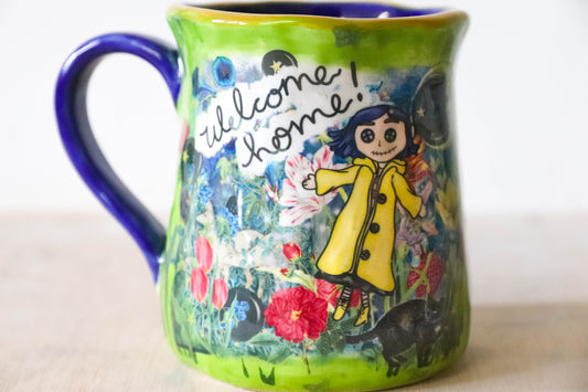 Green Blue Coraline Tulip Mug