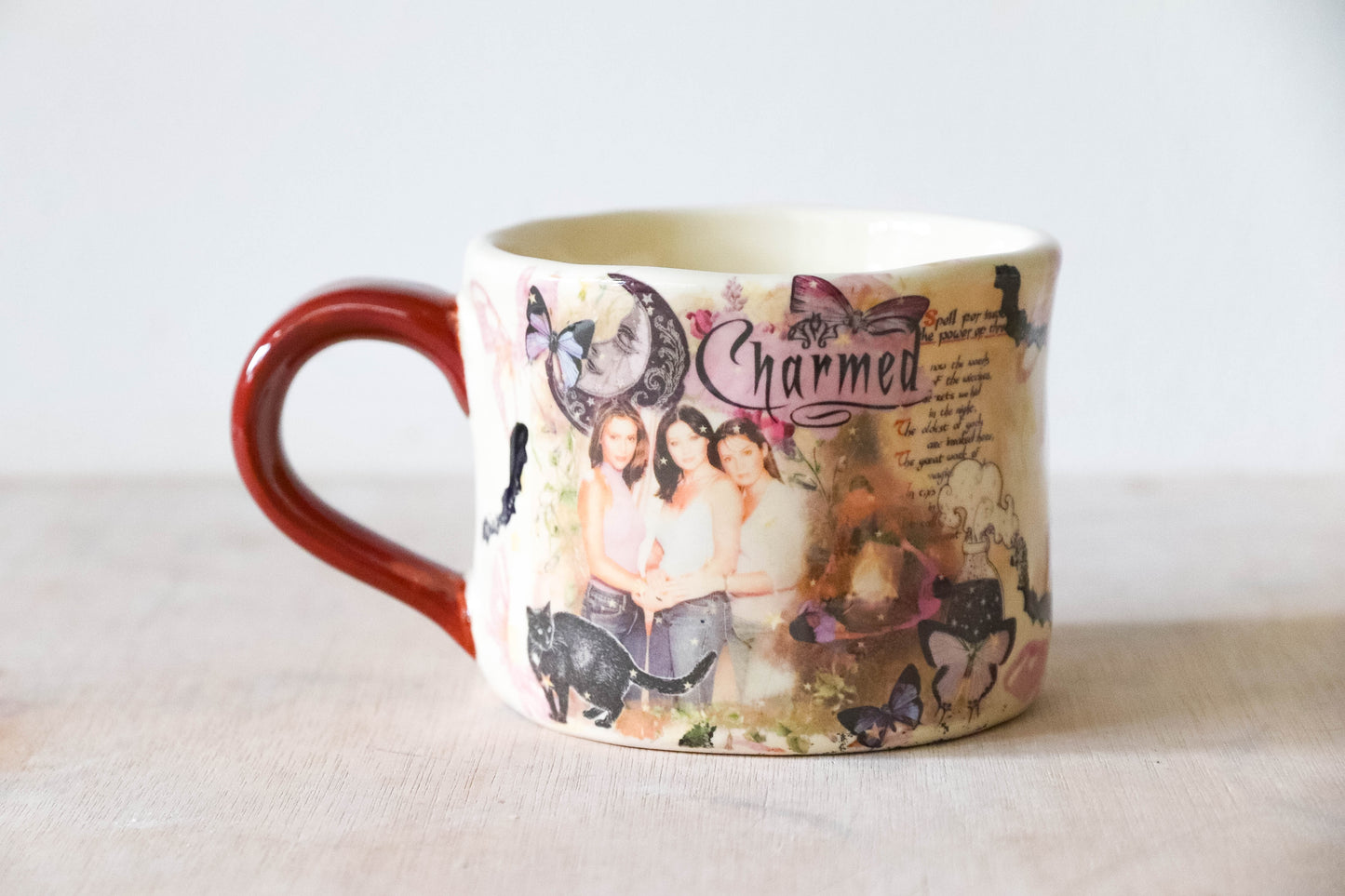 Cream Purple Charmed Mug Large