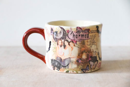 Cream Purple Charmed Mug Large
