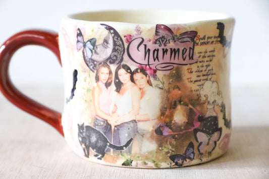 Cream Purple Charmed Mug Large