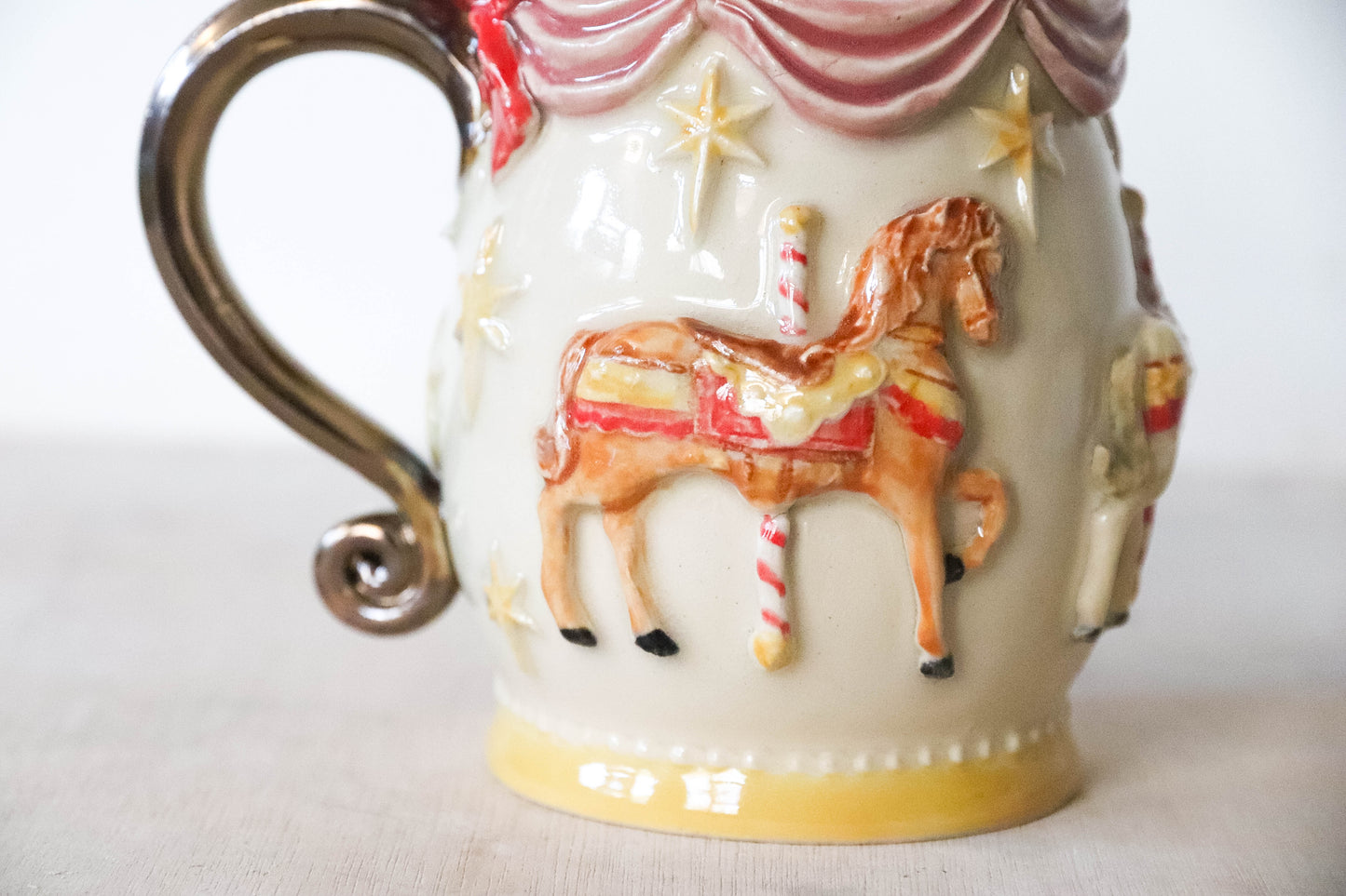 Horse Carousel Bow Stoneware Mug