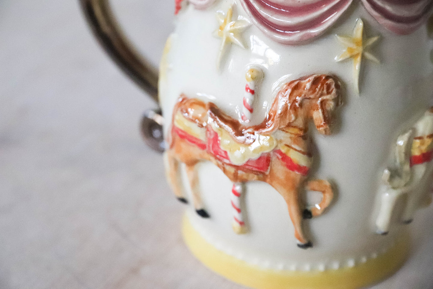 Horse Carousel Bow Stoneware Mug