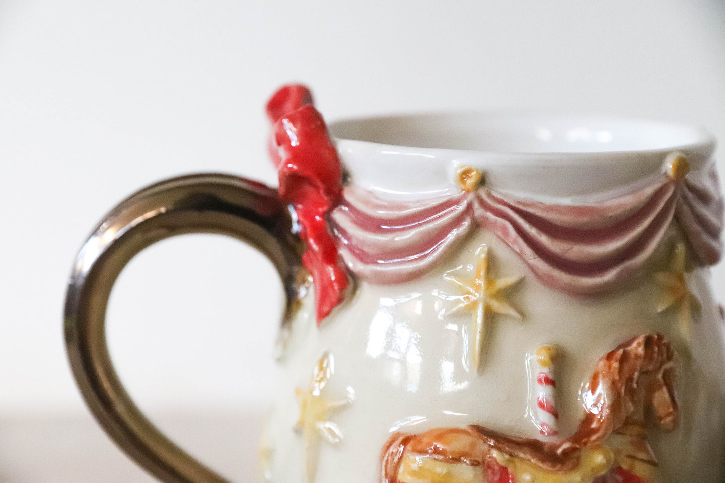Horse Carousel Bow Stoneware Mug