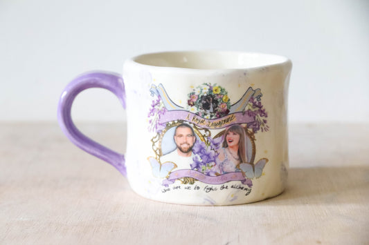 Lavender Wedding Butterfly Mug Large