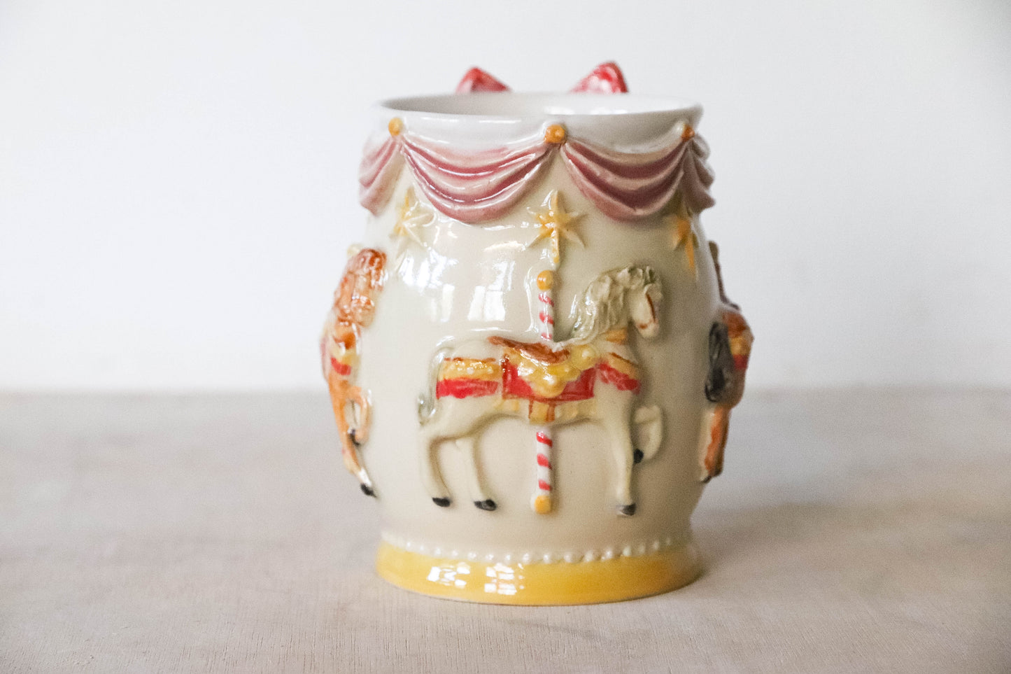 Horse Carousel Bow Stoneware Mug