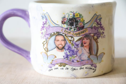 Lavender Wedding Butterfly Mug Large