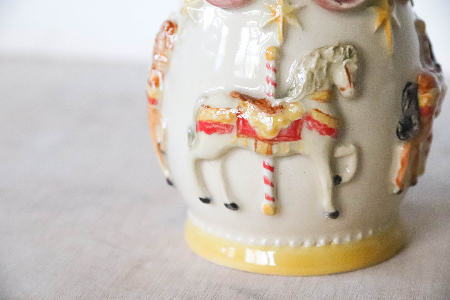 Horse Carousel Bow Stoneware Mug