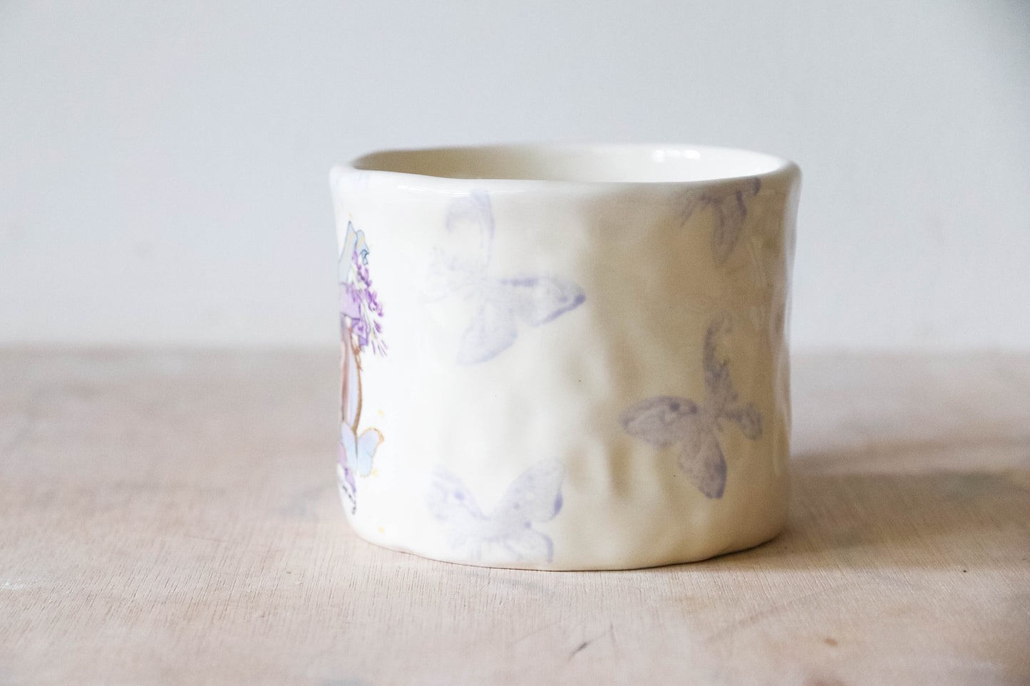 Lavender Wedding Butterfly Mug Large