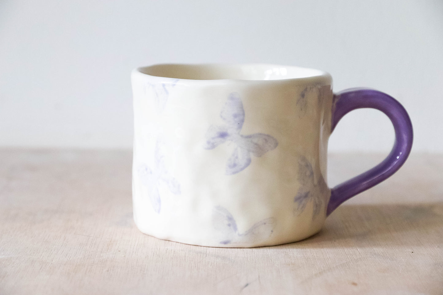 Lavender Wedding Butterfly Mug Large