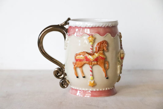 Horse Carousel Stoneware Mug