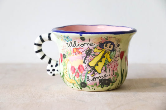 Peekaboo Cat Coraline Mug