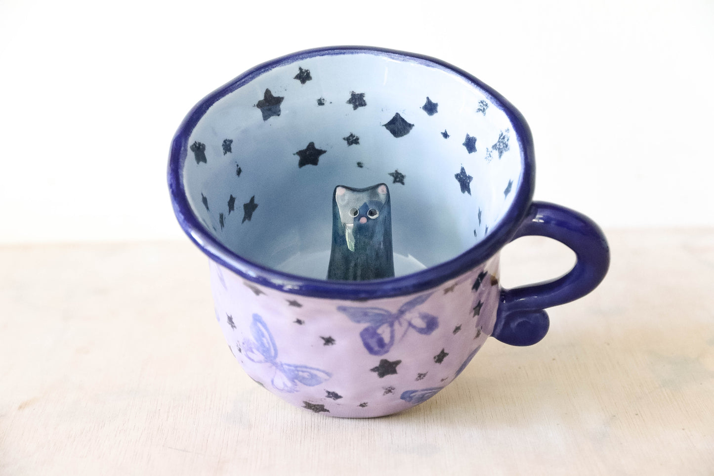 Peekaboo Cat Blue Sabrina Mug