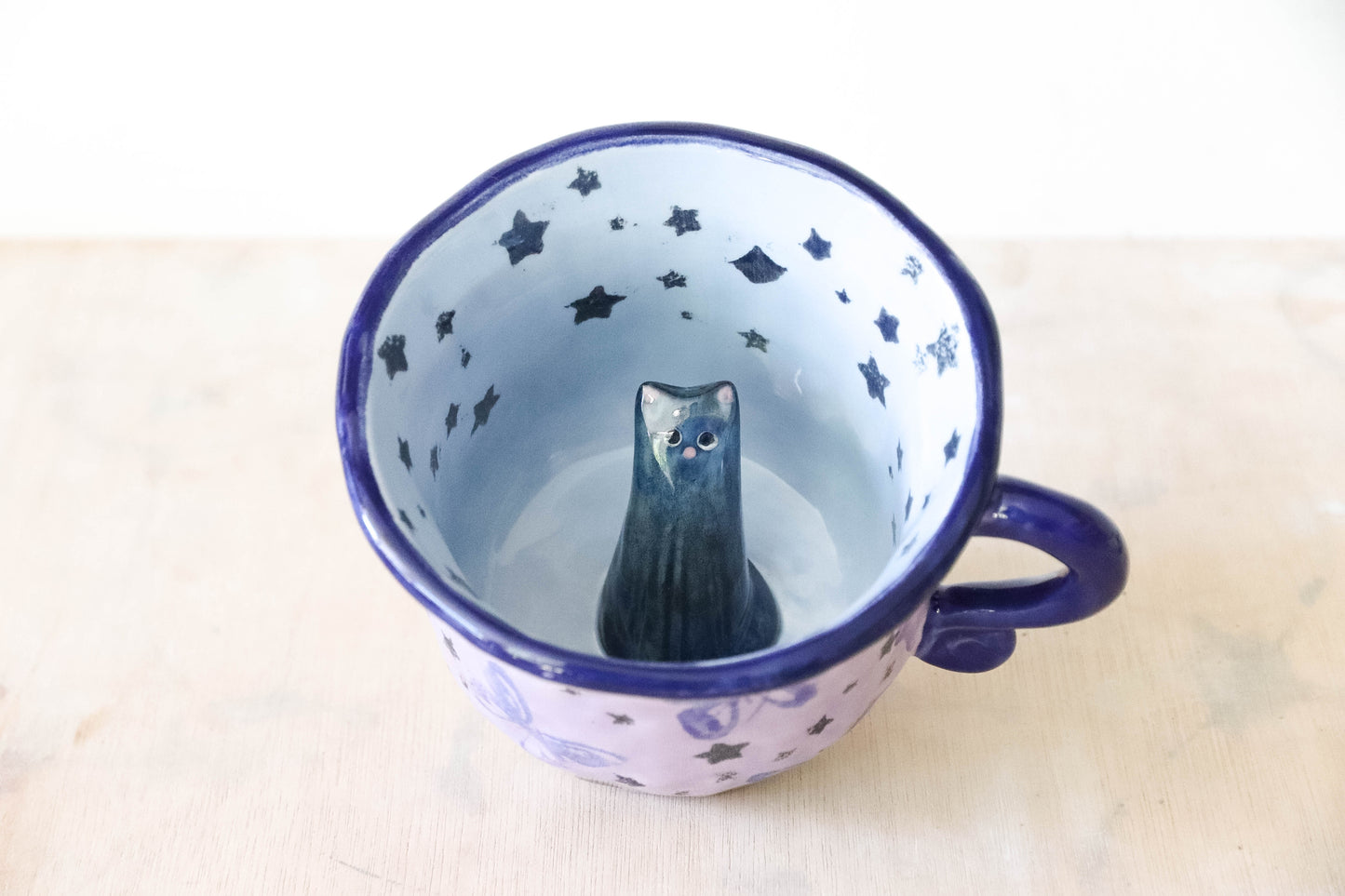 Peekaboo Cat Blue Sabrina Mug