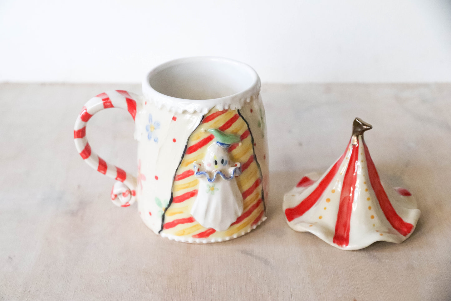 Ghost Clown Tent Stoneware Mug