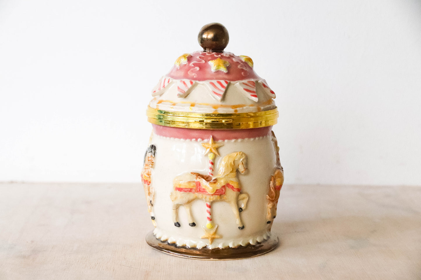 Carousel Stoneware Music Box