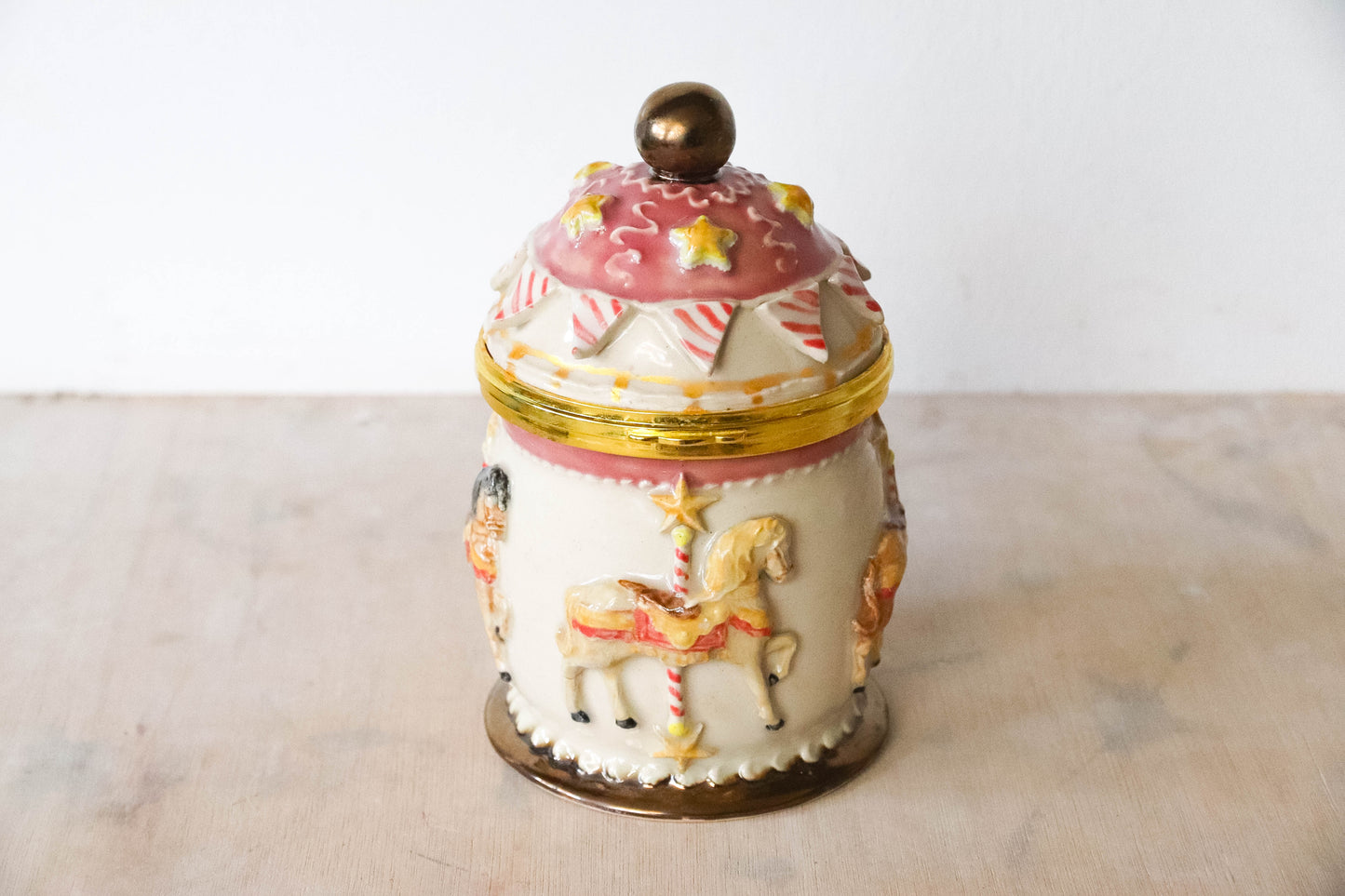 Carousel Stoneware Music Box