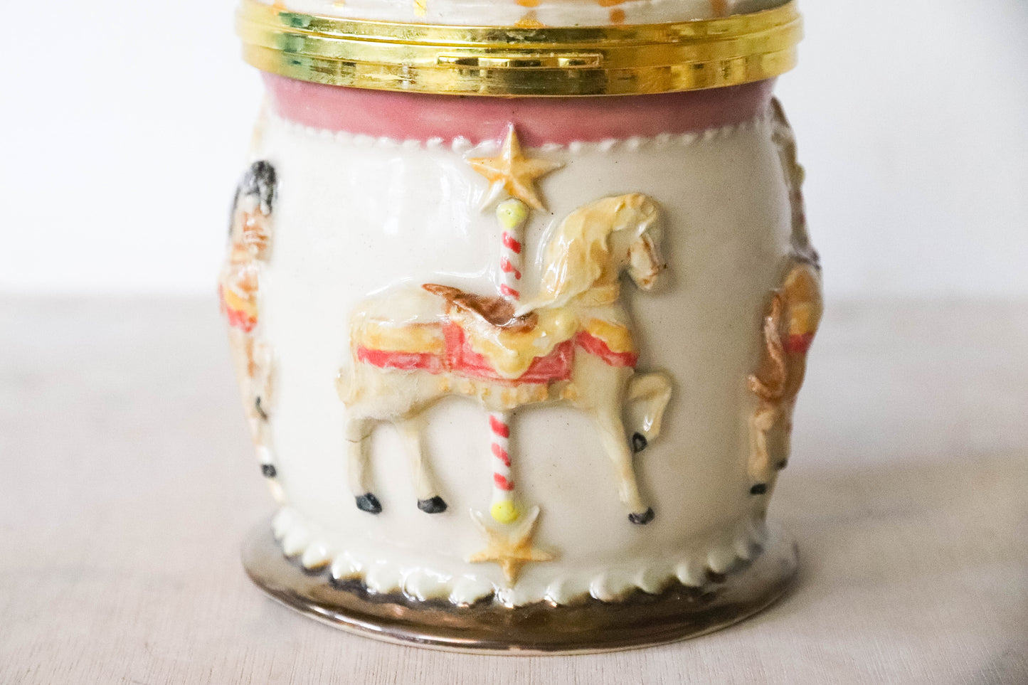 Carousel Stoneware Music Box