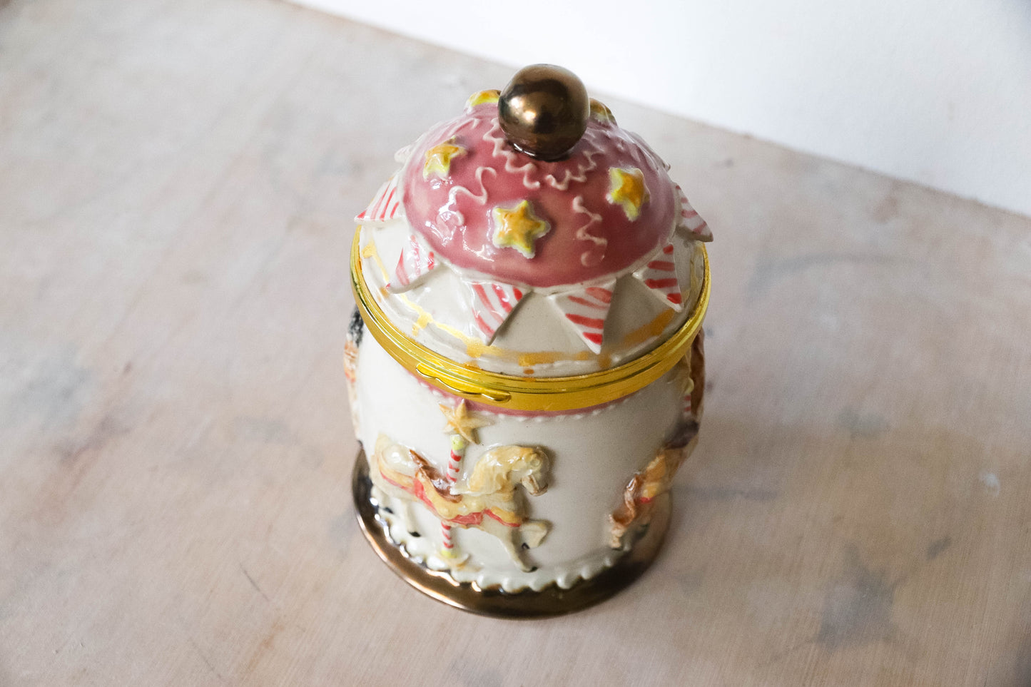 Carousel Stoneware Music Box