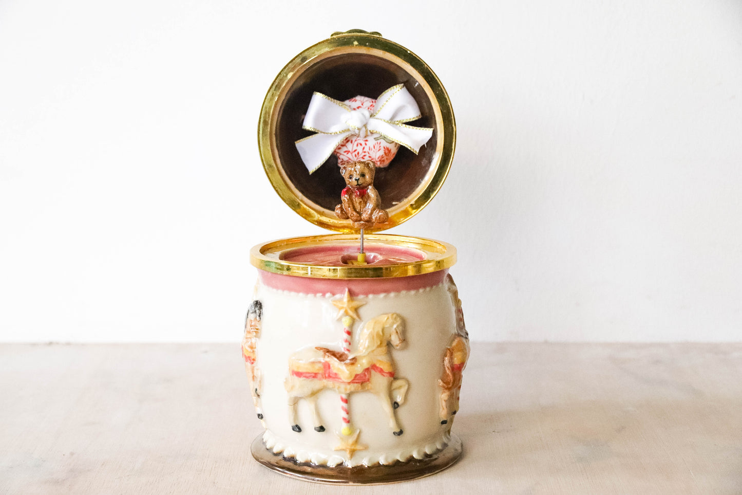Carousel Stoneware Music Box