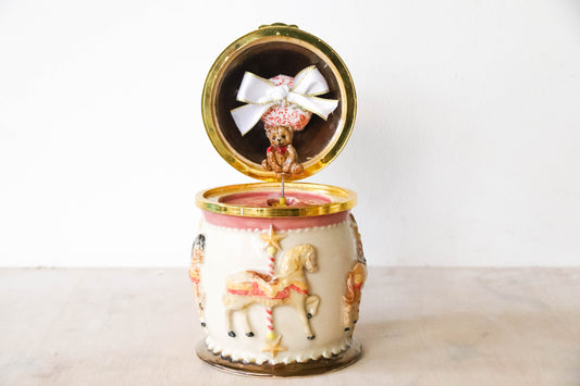Carousel Stoneware Music Box