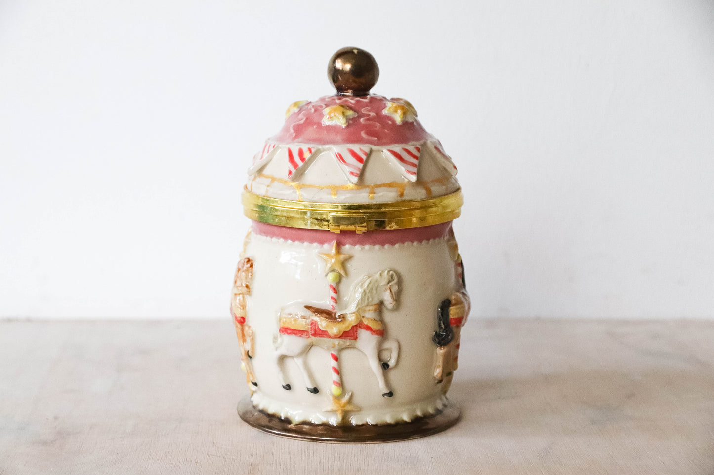 Carousel Stoneware Music Box