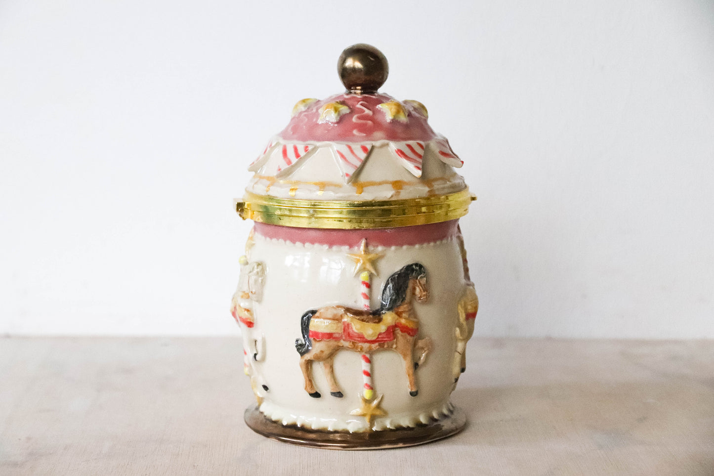 Carousel Stoneware Music Box