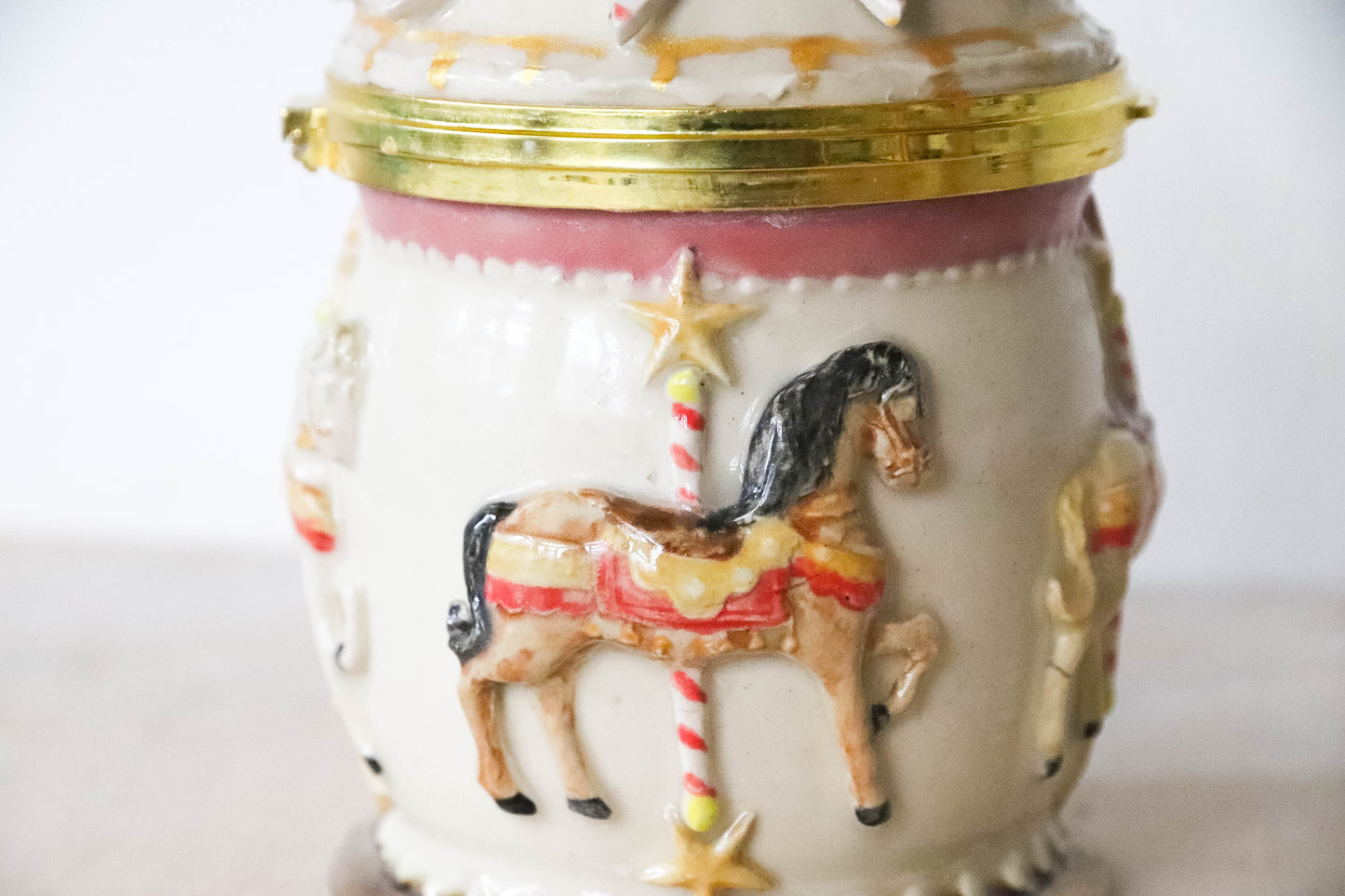 Carousel Stoneware Music Box