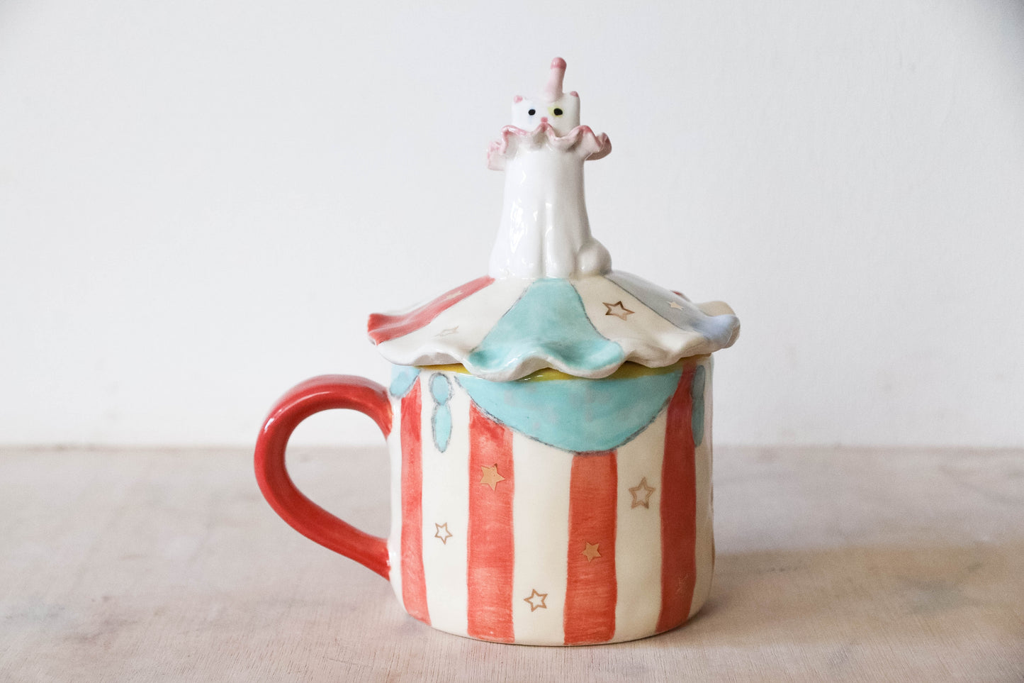 Clown Cat Lidded Mug