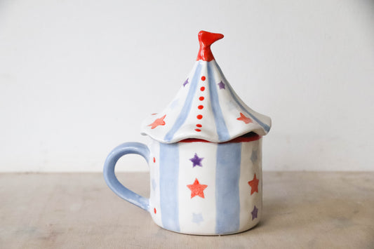Blue Tent Lidded Mug