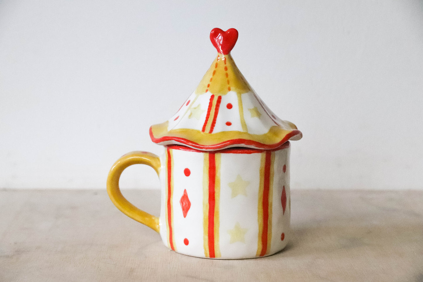 Yellow Tent Lidded Mug
