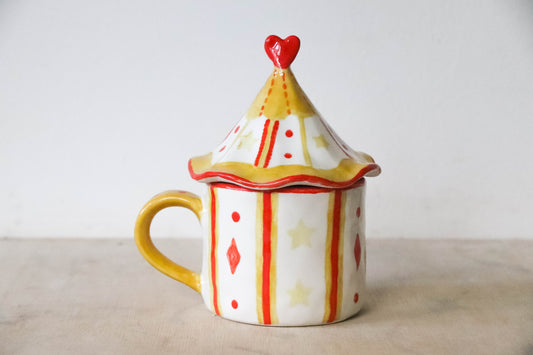 Yellow Tent Lidded Mug
