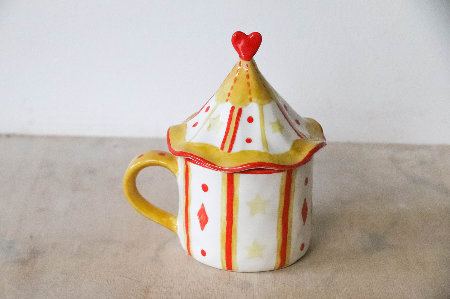 Yellow Tent Lidded Mug
