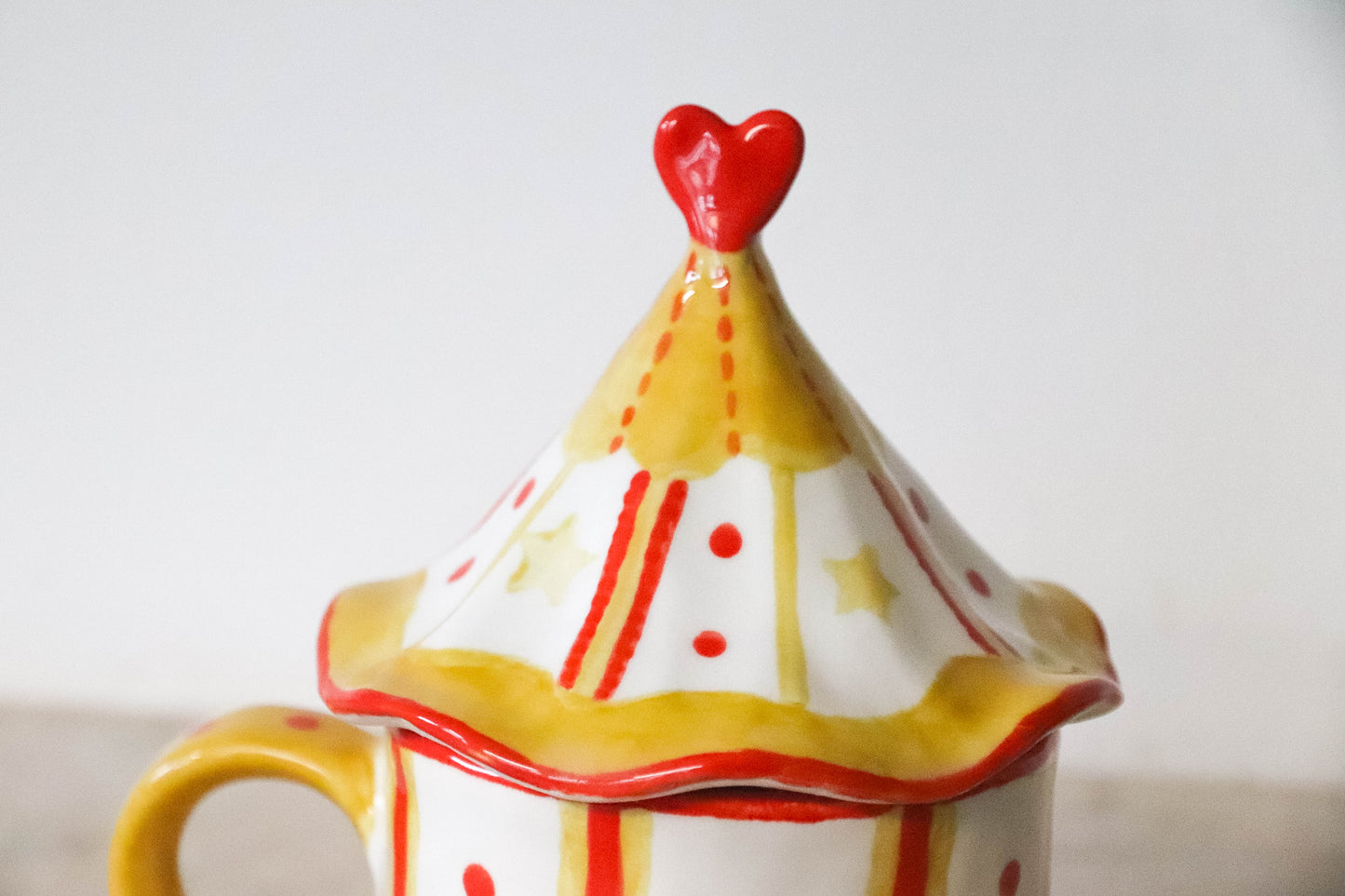 Yellow Tent Lidded Mug