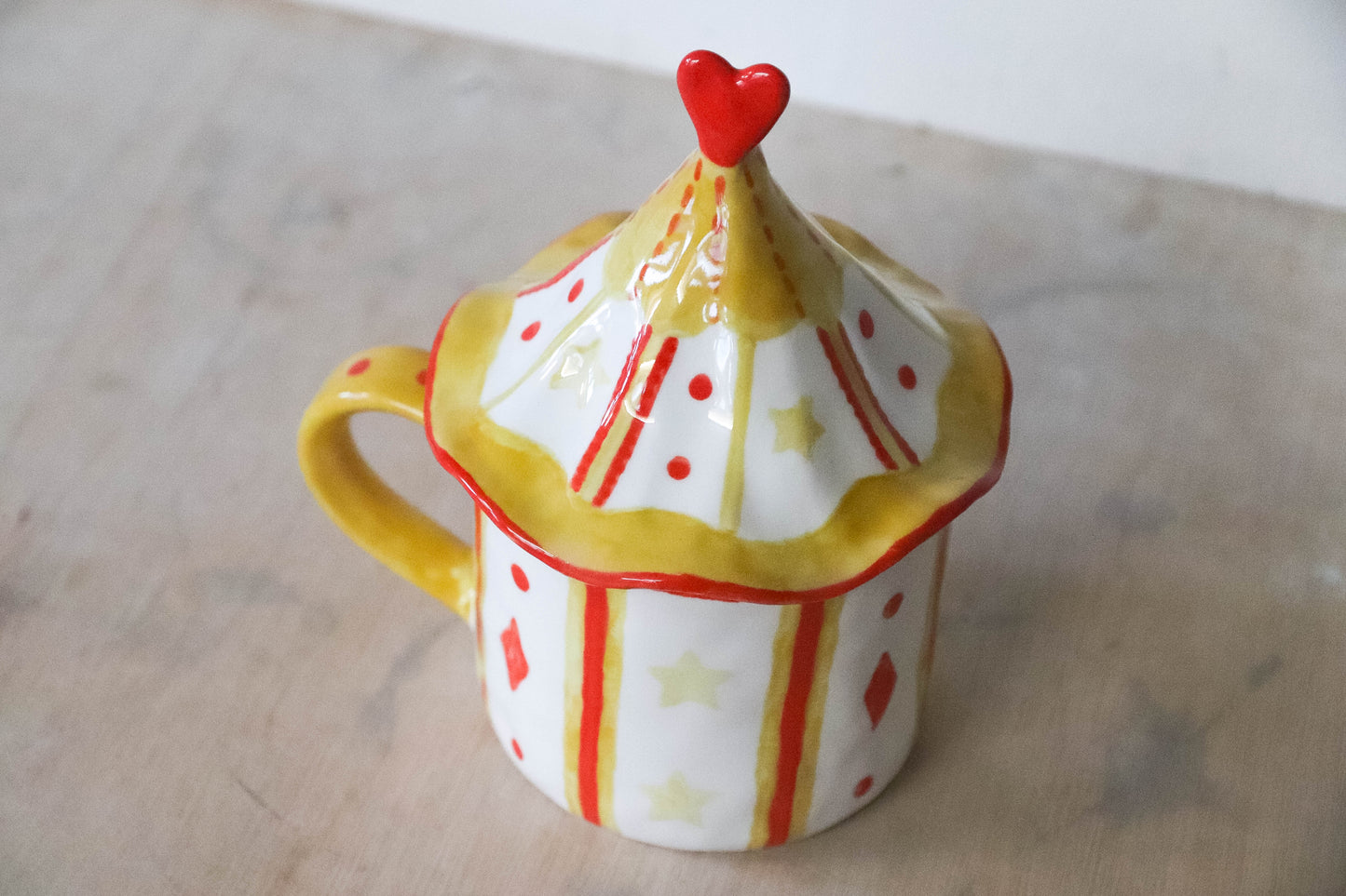 Yellow Tent Lidded Mug