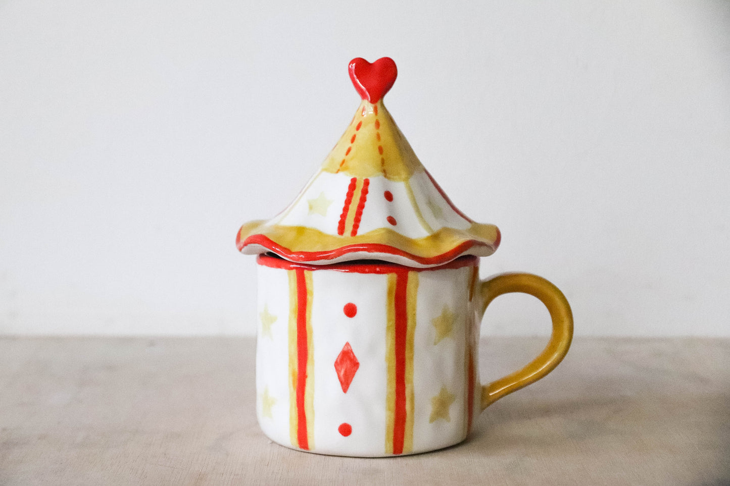 Yellow Tent Lidded Mug