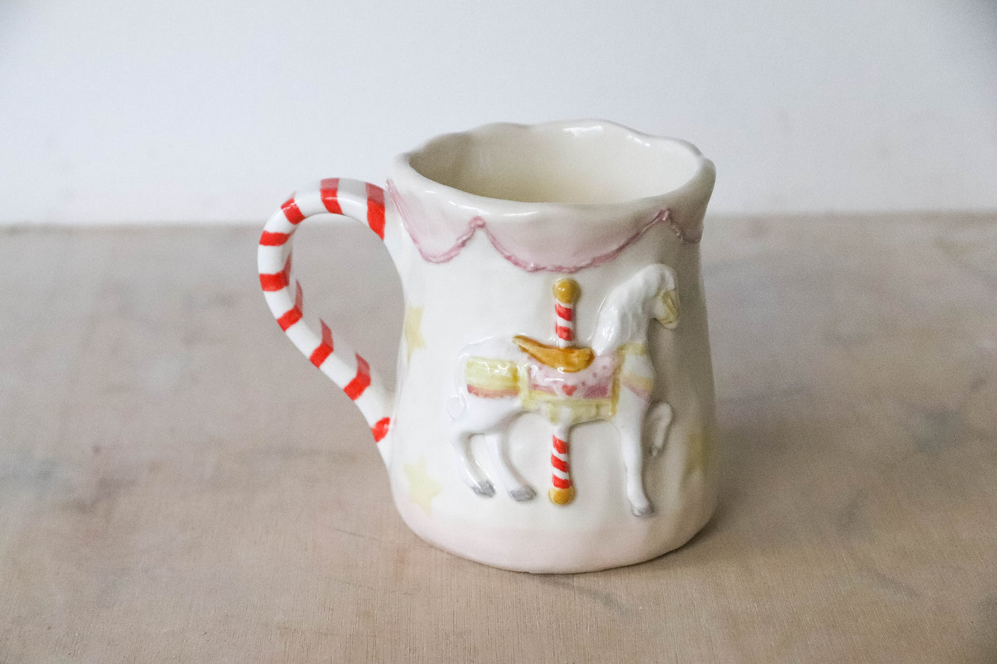 White Carousel Horse Tulip Mug