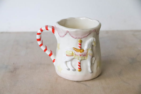 White Carousel Horse Tulip Mug