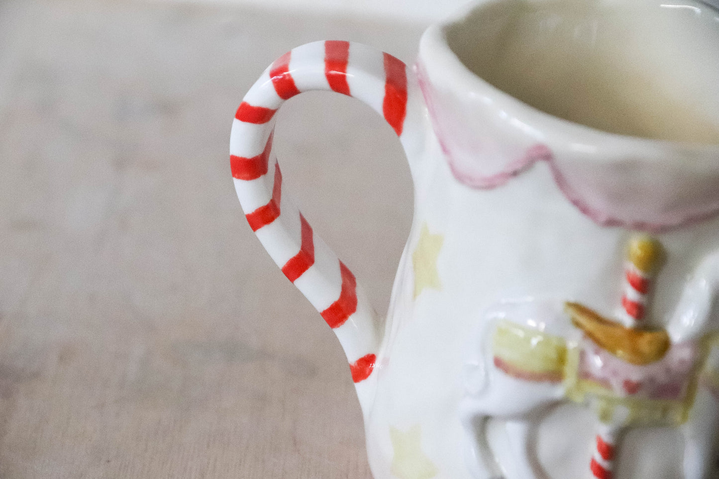White Carousel Horse Tulip Mug