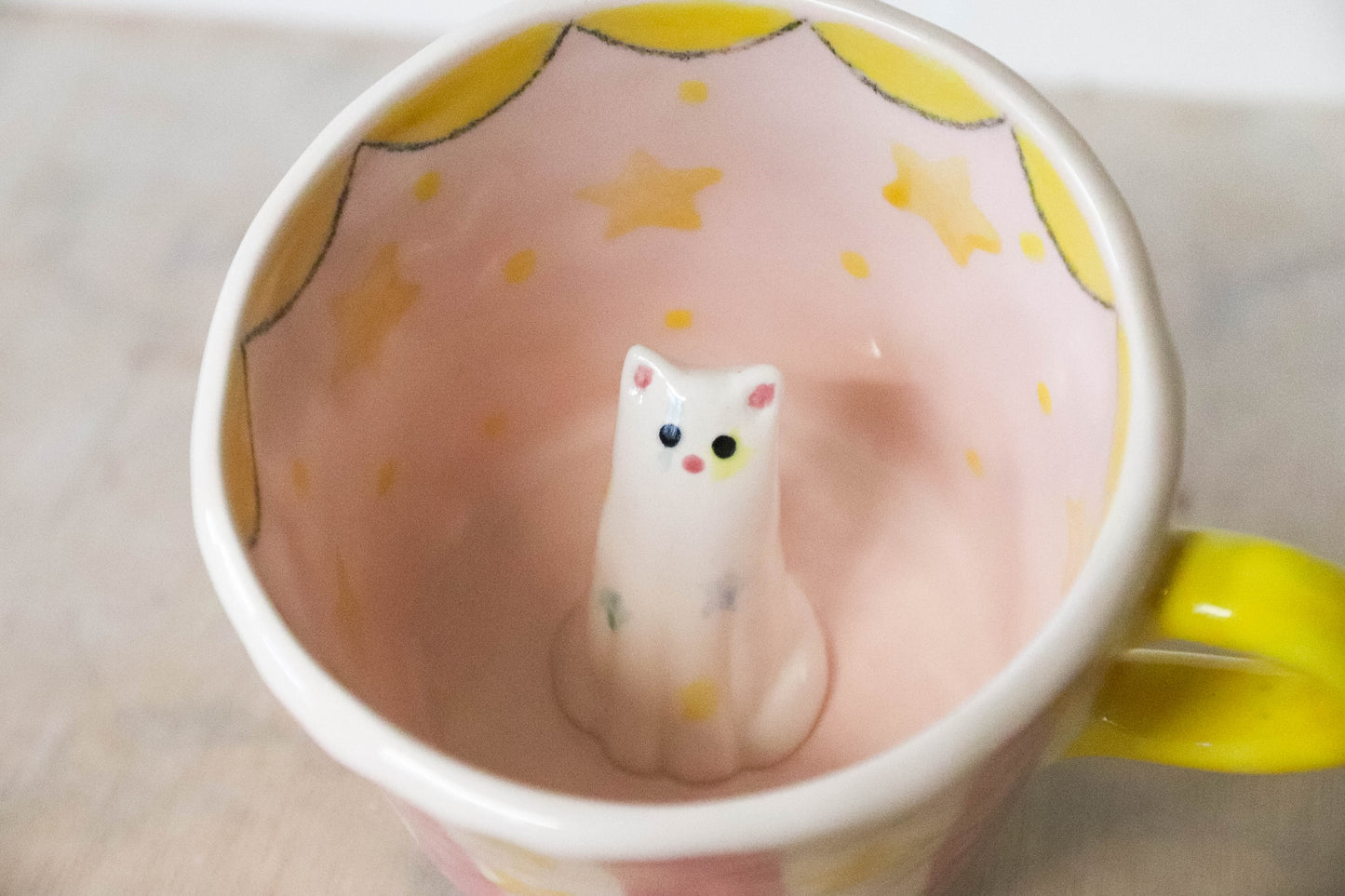 Peekaboo Clown Cat Pink Mug