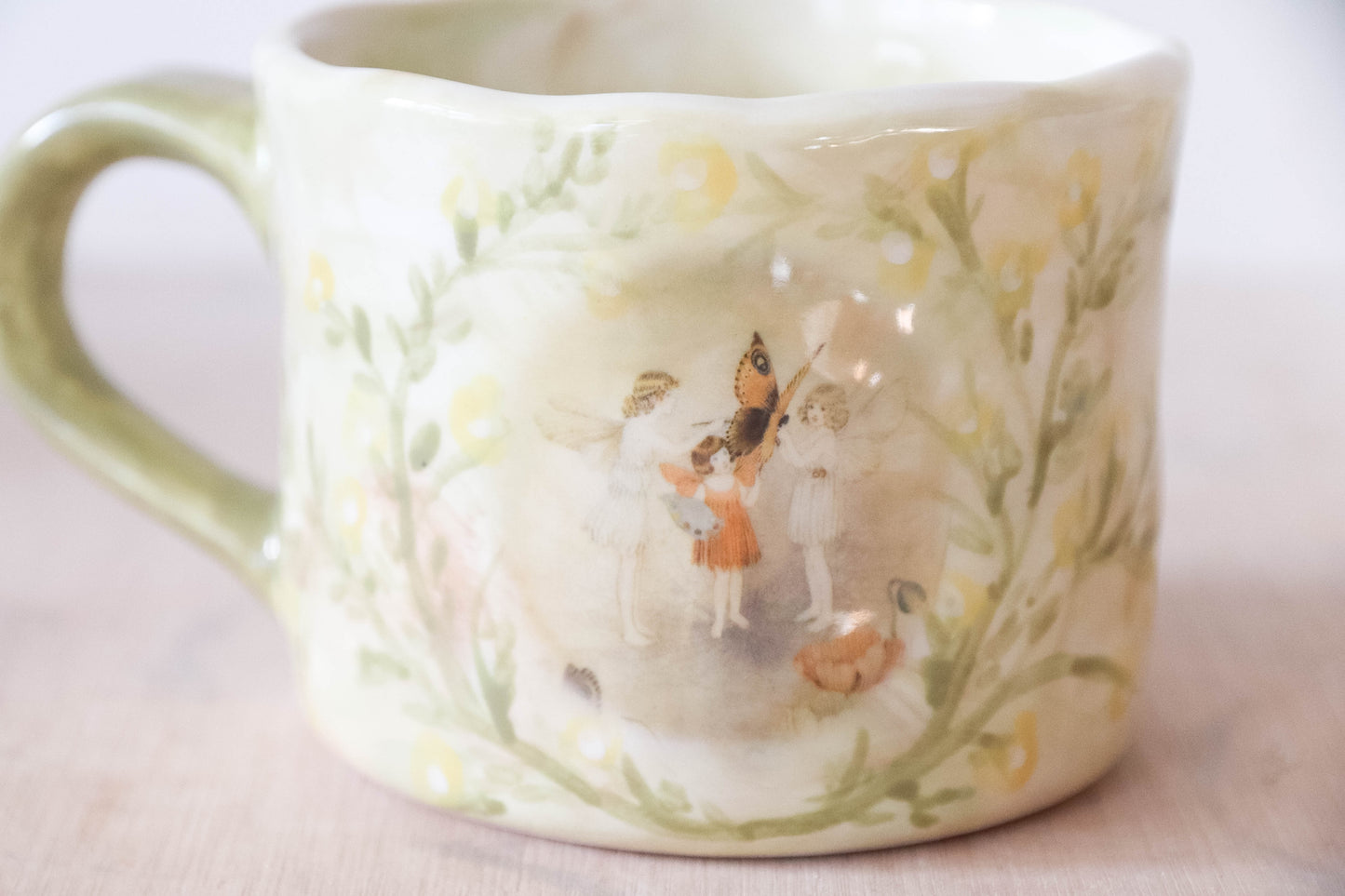 Orange Butterfly Fairy Mug Large
