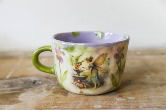 Peekaboo Cat Lavender Mug