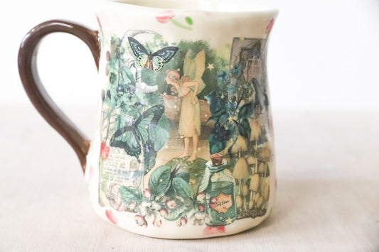 Green Fairy Floral Tulip Mug