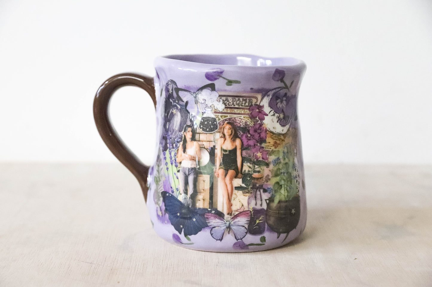 Practical Magic Purple Floral Tulip Mug