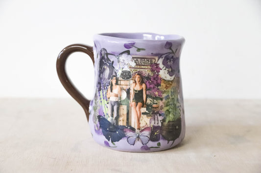 Practical Magic Purple Floral Tulip Mug