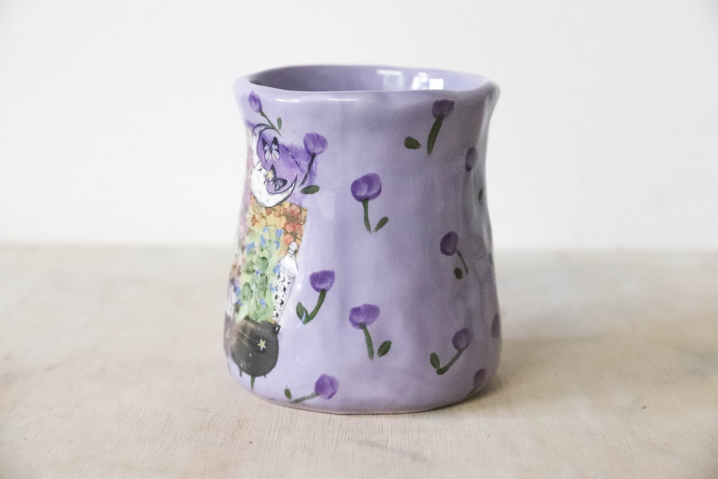 Practical Magic Purple Floral Tulip Mug