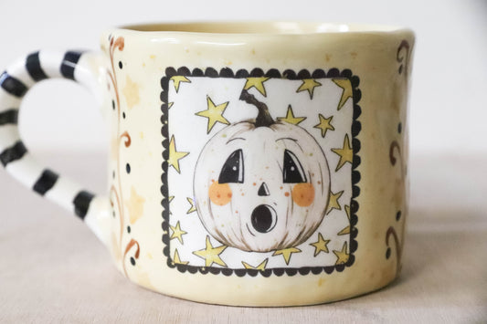 White Pumpkin Patch Cream Mug Large